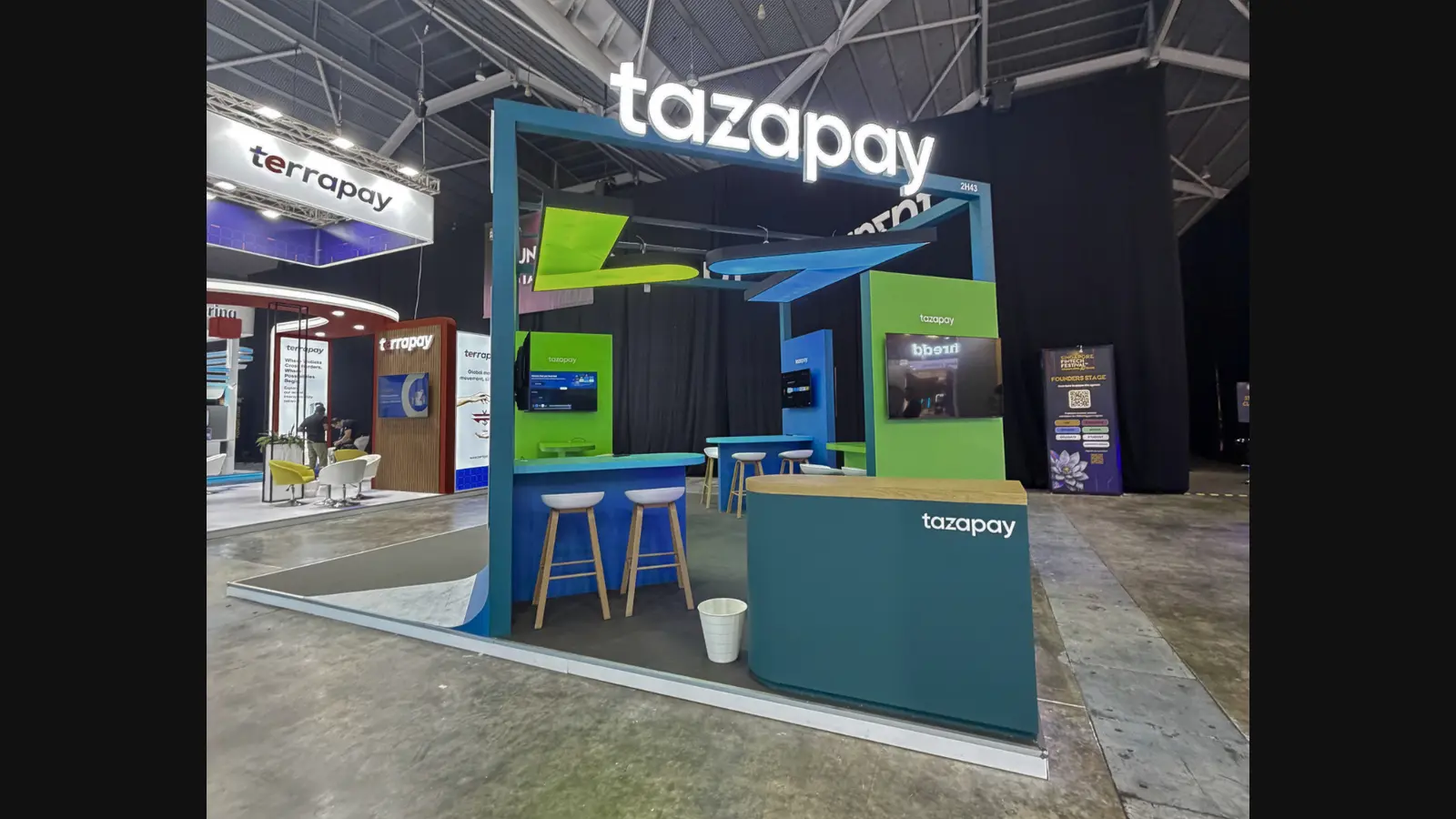 Tazapay exhibition booth at Singapore FinTech Festival 2025